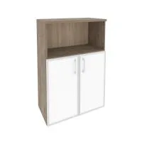 Шкаф средний широкий (стекло в раме) ONIX O.ST-2.2R white